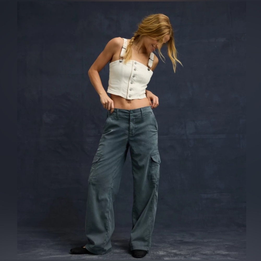 American Eagle AE Dreamy Drape Cargo Trouser (Teal) 6L